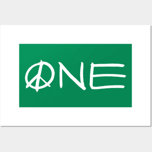 ONE peace sign Posters and Art